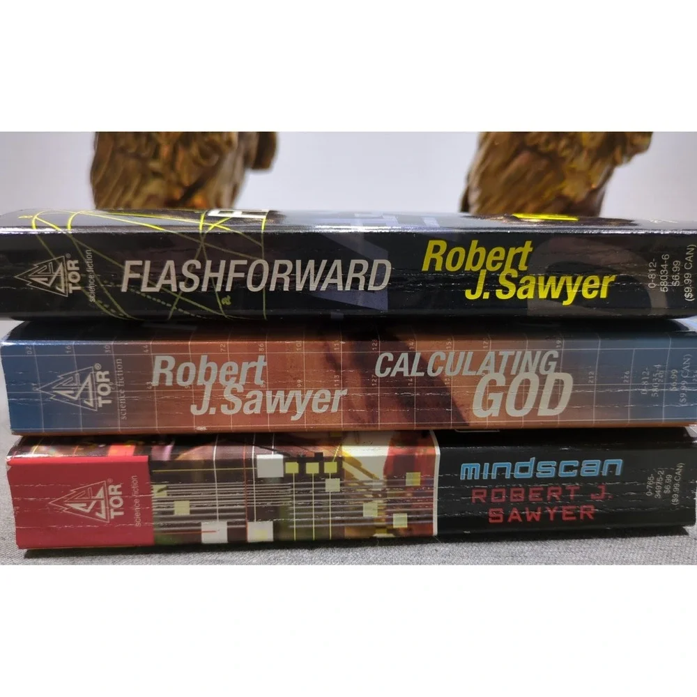 Robert J Sawyer Flash Forward. Calculating God. Mindscan. Lot of 3 VTG Paperback